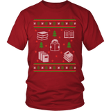 Christmas Bookish Ugly design Unisex T-shirt - Gifts For Reading Addicts