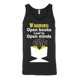 Warning! Open books lead to open minds Unisex Tank - Gifts For Reading Addicts