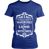 I always check Wardrobes for lions and witches, Fitted T-shirt - Gifts For Reading Addicts