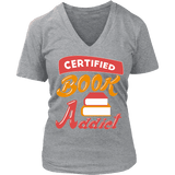 Certified book addict V-neck - Gifts For Reading Addicts