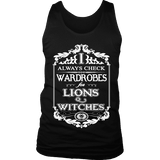 I always check Wardrobes for lions and witches, Mens Tank Top - Gifts For Reading Addicts