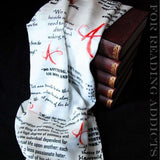 The Scarlet Letter Book White Infinity Scarf Handmade Limited Edition - Gifts For Reading Addicts