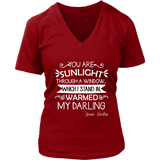 "You are sunlight" V-neck Tshirt - Gifts For Reading Addicts