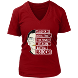 Ruth Bader "A Girl With A Book" V-neck Tshirt - Gifts For Reading Addicts