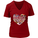 "I am a bookaholic" V-neck Tshirt - Gifts For Reading Addicts