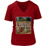 "I Found Myself In Wonderland" V-neck Tshirt - Gifts For Reading Addicts