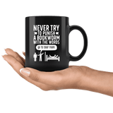 "Punish A Bookworm"11oz Black Mug - Gifts For Reading Addicts