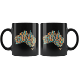 "Australia Bookish Map"11oz Black Mug - Gifts For Reading Addicts