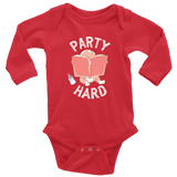 "Party Hard"Long Sleeve Baby Bodysuit - Gifts For Reading Addicts