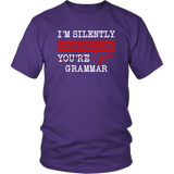 "I'm Silently Correcting Your Grammar" Unisex T-Shirt - Gifts For Reading Addicts