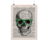 Nerdy Skull vintage dictionary poster - Gifts For Reading Addicts