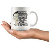 Ruth Bader "A Girl With A Book"11oz White Mug - Gifts For Reading Addicts