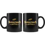 "Sassenach"11oz Black Mug - Gifts For Reading Addicts