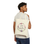 My Happy Place Floral Canvas Tote Bag - Vintage style