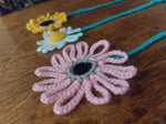 Hand-crocheted flower bookmark