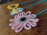 Hand-crocheted flower bookmark