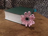 Hand-crocheted flower bookmark