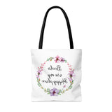 My Happy Place Floral Canvas Tote Bag