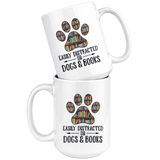 "Dogs and books"15oz white mug - Gifts For Reading Addicts