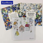 24 Pages Wonderland Exploration Coloring Book for Adult & Children - Gifts For Reading Addicts