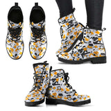 Bookish Pattern Women's Leather Boots