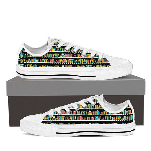 Bookshelves Low Top Women's Shoes - Gifts For Reading Addicts