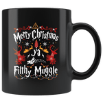 "Ya Filthy Muggle"11oz Black Christmas Mug - Gifts For Reading Addicts