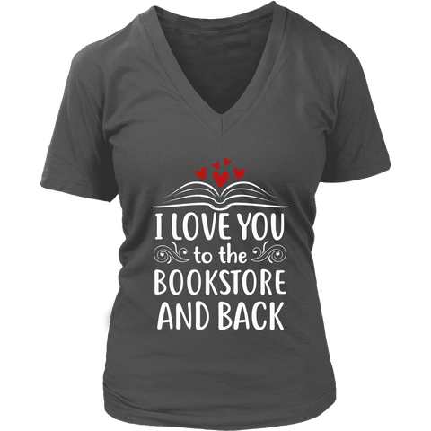 "I love you" V-neck Tshirt - Gifts For Reading Addicts