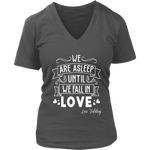 "We fall in love" V-neck Tshirt - Gifts For Reading Addicts