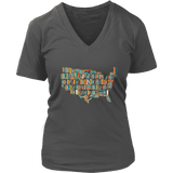 "USA Bookish Map" V-neck Tshirt - Gifts For Reading Addicts