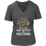 "Dogs and books" V-neck Tshirt - Gifts For Reading Addicts