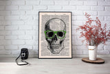 Nerdy Skull vintage dictionary poster - Gifts For Reading Addicts