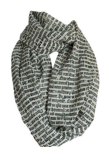 Gothic Letter Infinity Scarf Book Lover Gift Handmade Limited Edition - Gifts For Reading Addicts