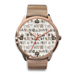 "Book pattern"rose gold watch - Gifts For Reading Addicts