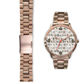 "Book pattern"rose gold watch - Gifts For Reading Addicts