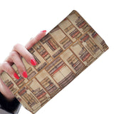 "Book Pattern"Brown Womens Wallet - Gifts For Reading Addicts