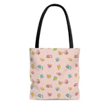 Pink Bookish Pattern Tote Bag - Gifts For Reading Addicts