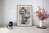 Alice in wolderland Vintage Dictionary poster - Gifts For Reading Addicts