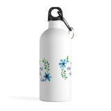 Just One More Chapter - Stainless Steel Eco-friendly Water Bottle with bookish floral design - Gifts For Reading Addicts