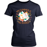 "My Summer Is All Booked" Women's Fitted T-shirt - Gifts For Reading Addicts