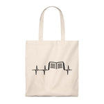 Book Heartbeat Canvas Tote Bag - Vintage style - Gifts For Reading Addicts