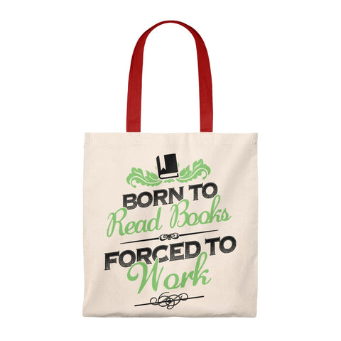 Born To Read Books Canvas Tote Bag - Vintage style - Gifts For Reading Addicts