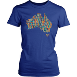 "Australia Bookish Map" Women's Fitted T-shirt - Gifts For Reading Addicts