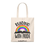 Reading With Pride Canvas Tote Bag - Vintage style - Gifts For Reading Addicts