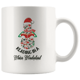 "Reading in a winter wonderland" 11oz white mug - Gifts For Reading Addicts