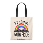 Reading With Pride Canvas Tote Bag - Vintage style - Gifts For Reading Addicts