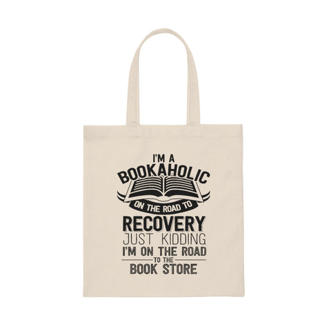 I'm A Bookaholic Canvas Tote Bag - Vintage style - Gifts For Reading Addicts