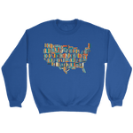 "USA Bookish Map" Sweatshirt - Gifts For Reading Addicts