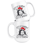 "Let It Snow"15oz White Christmas Mug - Gifts For Reading Addicts