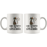 "Cats and books" 11oz white mug - Gifts For Reading Addicts